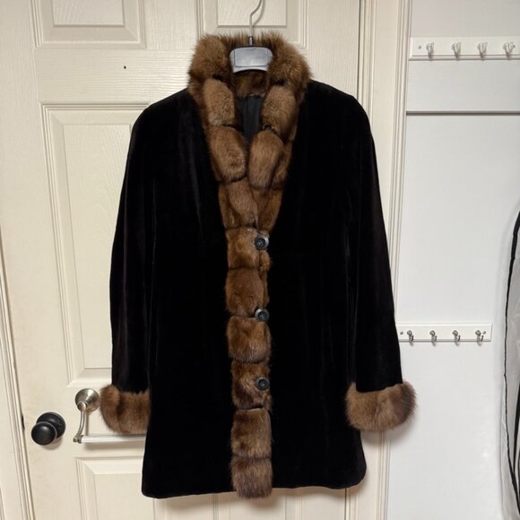 Sheared Mink with Sable Tuxedo Size Small - Picture 1 of 6